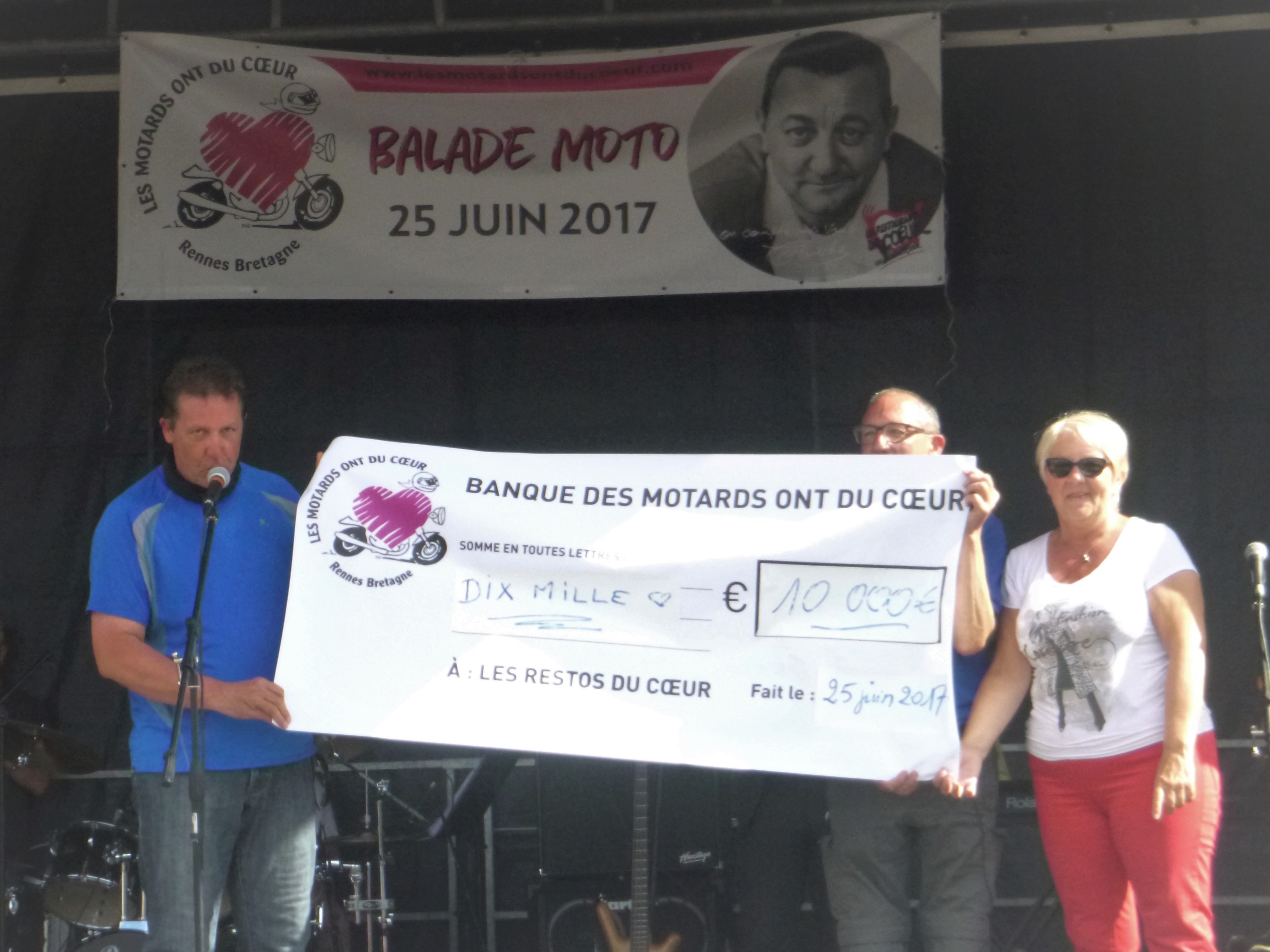 Remise du Chèque de 10 000 euros aux Restos du Cœur